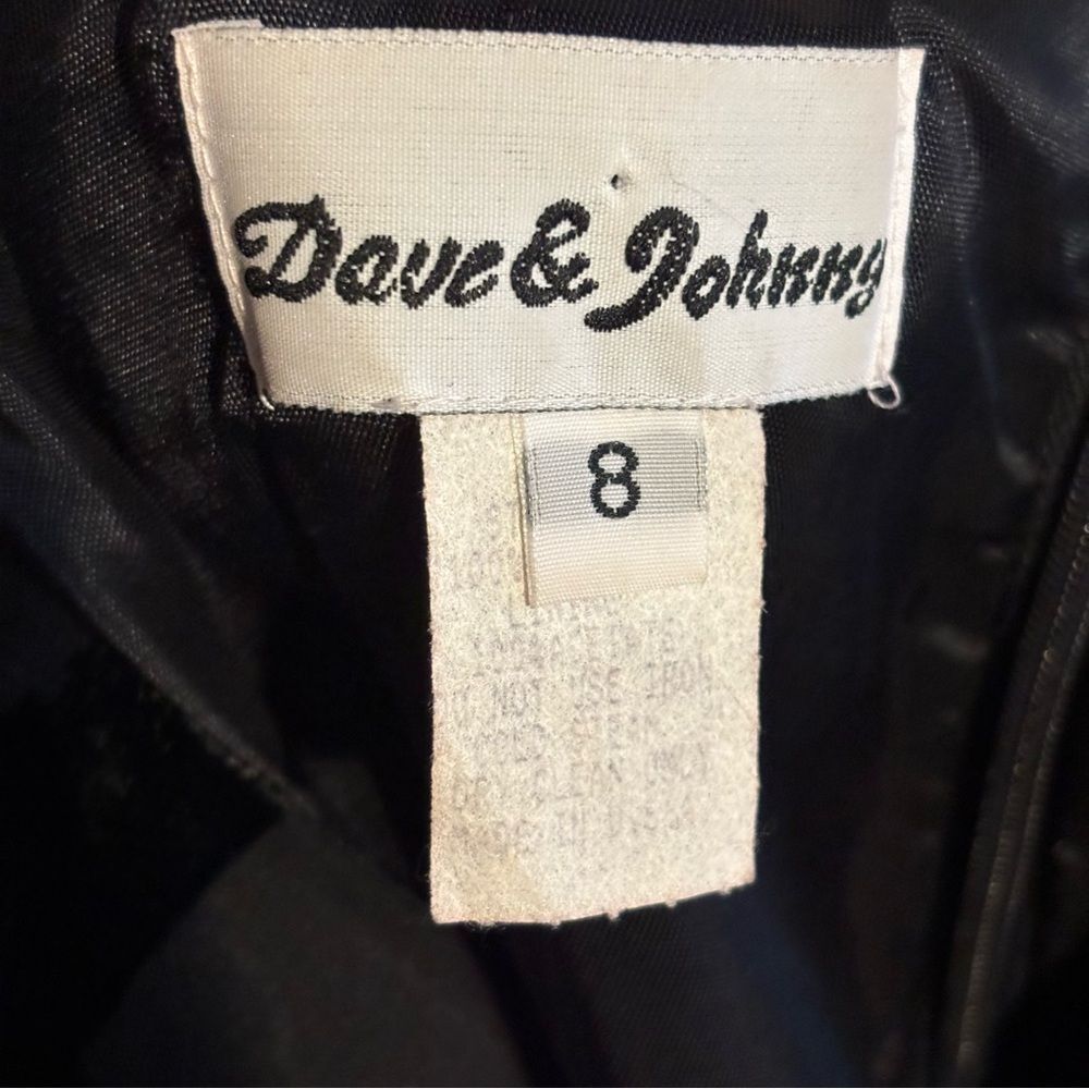 Vintage 90s Dave & Johnny Formal Velvet Black Maxi Dress Sz 8 - Picture 6 of 7